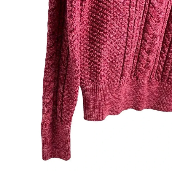 GAP Women's Pink Cable Knit Pullover Sweater Size M Casual Fall - Picture 6 of 13